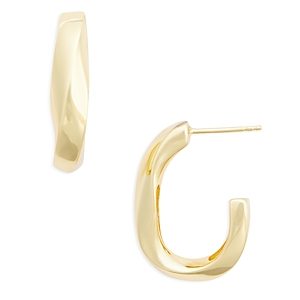 Argento Vivo Oval Twist Hoop Earrings in 18K Gold Plated Sterling Silver- 4706307