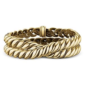 David Yurman 18K Gold Sculpted Cable Wrap Bracelet- 4555953