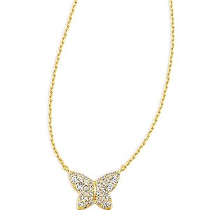 Kendra Scott Lillia Pave Butterfly Adjustable Pendant Necklace in 14K Gold Plated, 19- 4704397