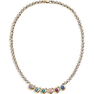 Yun Yun Sun Imelda Multicolor Cubic Zirconia Collar Necklace in Gold Tone, 16.1- 4631543