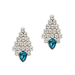 Yun Yun Sun Faline Cubic Zirconia Pyramid Drop Earrings in Gold Tone- 4631530