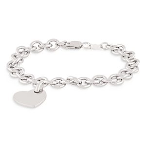 Bloomingdale's Sterling Silver Heart Tag Bracelet - 100% Exclusive- 4697433