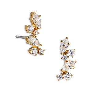 Nadri Flutter Cubic Zirconia Cluster Stud Earrings in 18K Gold Plated- 4705191
