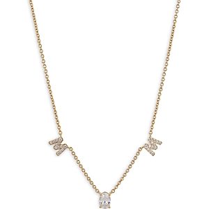 Nadri Swingsets Cubic Zirconia Mom Statement Necklace in Rhodium Plated or 18K Gold Plated, 16-18- 4705219
