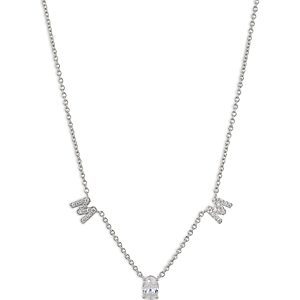 Nadri Swingsets Cubic Zirconia Mom Statement Necklace in Rhodium Plated or 18K Gold Plated, 16-18- 4705219