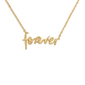Kate Spade New York Say Yes Forever Script Pendant Necklace in Gold Tone, 16-19- 4704001