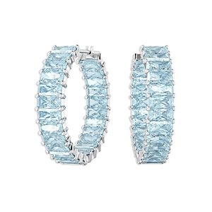 Swarovski Matrix Baguette Color Crystal Hoop Earrings- 4613566