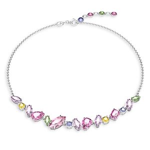 Swarovski Gema Multicolor Crystal Choker Necklace in Rhodium Plated, 15- 4613563