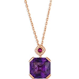 Le Vian 18K Rose Gold Couture Amethyst, Rhodolite, & Diamond Pendant Necklace, 18- 4699568