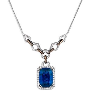 Le Vian 18K White Gold Couture Tanzanite & White & Brown Diamond Pendant Necklace, 17-19- 4699561