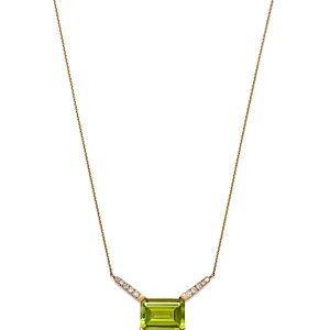 Bloomingdale's Peridot & Diamond Pendant Necklace in 14K Yellow Gold, 16 - 100% Exclusive- 4731625