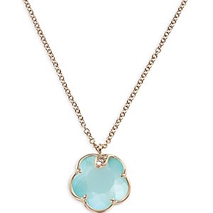 Pasquale Bruni 18K Rose Gold Petit Joli Turquoise & White Moonstone Doublet & Diamond Pendant Necklace, 16.7- 4723504