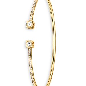Dinh Van 18K Yellow Gold Le Cube Diamant Diamond Cuff Bangle Bracelet- 4738409