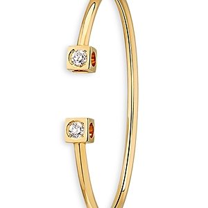 Dinh Van 18K Yellow Gold Le Cube Diamant Diamond Cuff Bangle Bracelet- 4738411
