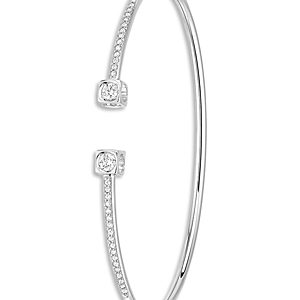 Dinh Van 18K White Gold Le Cube Diamant Diamond Cuff Bangle Bracelet- 4738410