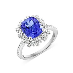 Bloomingdale's Tanzanite & Diamond Halo Ring in 14K White Gold - 100% Exclusive- 4698562