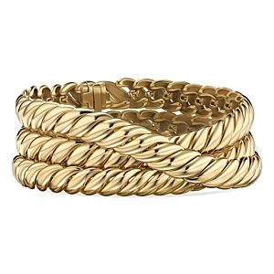 David Yurman 18K Yellow Gold Sculpted Cable Wrap Bracelet- 4555954