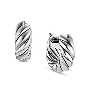 David Yurman Sculpted Cable Hoop Earrings in Sterling Silver- 4556089