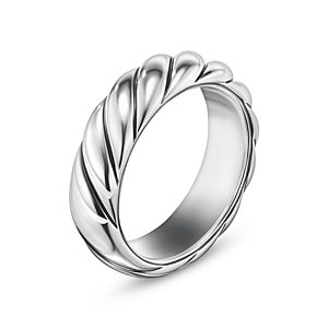 David Yurman Sterling Silver Sculpted Cable Band Ring- 4556106
