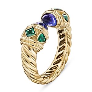 David Yurman Renaissance Color Ring in 18K Yellow Gold with Tanzanite and Tsavorite- 4556051