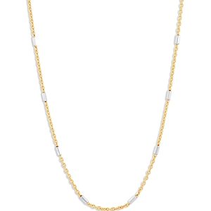 Bloomingdale's Bar Cable Link Chain Necklace in 14K White & Yellow Gold, 16-18 - 100% Exclusive- 4714967