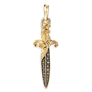 David Yurman 18K Yellow Gold Cognac Diamond Dagger Amulet Pendant- 4051045