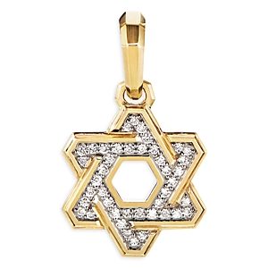 David Yurman Men's 18K Yellow Gold Diamond Star of David Pendant- 3888685