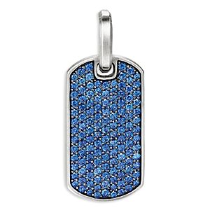 David Yurman Streamline Tag Pendant with Pave Sapphires- 3546878