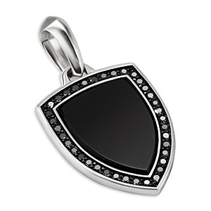 David Yurman Shield Amulet Pendant with Black Onyx and Pave Black Diamonds- 4360839