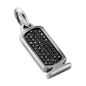 David Yurman Men's Sterling Silver Cairo Black Diamond Cartouche Amulet Pendant- 4360846