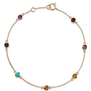 Moon & Meadow 14K Yellow Gold Multi-Gemstone Link Bracelet- 4707455