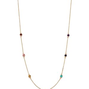Moon & Meadow 14K Yellow Gold Multi Gemstone Bezel Collar Necklace, 16-18- 4707470