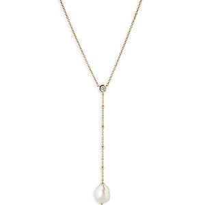 Nadri Dot Dot Dot Cultured Freshwater Pearl Y Drop Necklace in 18K Gold Plated, 16- 4731690