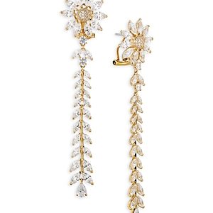 Nadri Wildflower Daisy Linear Drop Earrings in 18K Gold Plated- 4731725