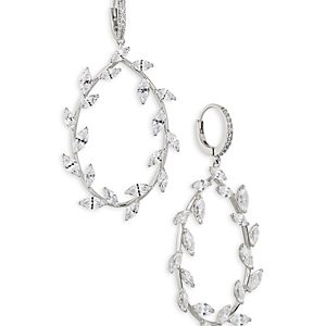 Nadri Wildflower Oval Drop Earrings- 4731726