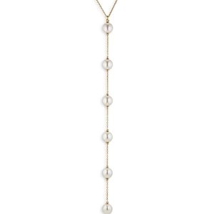 Nadri Dot Dot Dot Multi Imitation Pearl Y Necklace in 18K Gold Plated, 15- 4731694