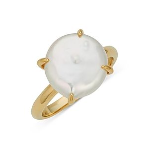 Nadri Dot Dot Dot Cultured Freshwater Coin Pearl Ring in 18K Gold Plated- 4731695