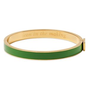 kate spade new york Idiom Icon In The Making Green Inlay Bangle Bracelet in Gold Tone- 4730703