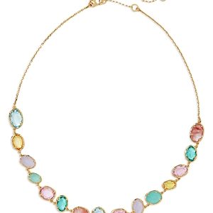 kate spade new york High Shine Multicolor Oval Cubic Zirconia Collar Necklace in Gold Tone, 16-19- 4730709