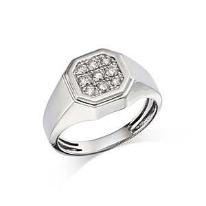 Bloomingdale's Men's Diamond Octagon Cluster Ring in 14K White Gold, 0.50 ct. t.w. - 100% Exclusive- 4718020