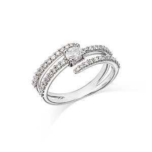 Bloomingdale's Diamond Pave Bypass Ring in 14K White Gold, 0.58 ct. t.w. - 100% Exclusive- 4718018