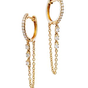 Bloomingdale's Diamond Chain Drop Hoop Earrings in 14K Yellow Gold, 0.25 ct. t.w. - 100% Exclusive- 4717998