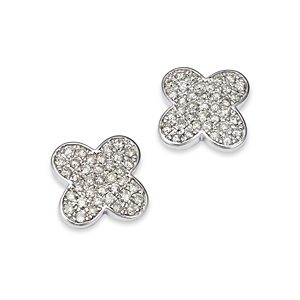Bloomingdale's Diamond Pave Clover Stud Earrings in 14K White Gold, 0.60 ct. t.w. - 100% Exclusive- 4718024