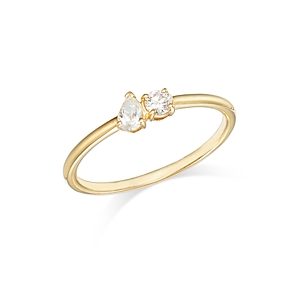 Bloomingdale's Pear Shape & Round Diamond Two Stone Ring in 14K Yellow Gold, 0.20 ct. t.w. - 100% Exclusive- 4718003