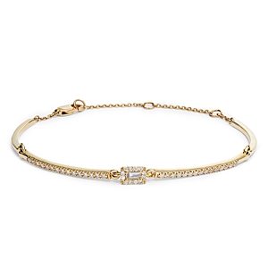 Bloomingdale's Round & Emerald Cut Diamond Station Bracelet in 14K Yellow Gold, 0.35 ct. t.w. - 100% Exclusive- 4718000