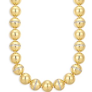 Luv Aj Oversized Pave Ball Chain Necklace in 14K Gold Plated, 12- 4738390