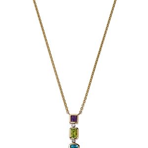 Bloomingdale's Multi Gemstone & Diamond Pendant Necklace in 14K White & Yellow Gold, 16 - 100% Exclusive- 4731629