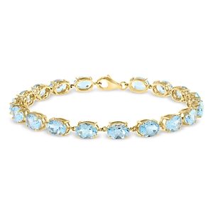Bloomingdale's Aquamarine Station Link Bracelet in 14K Yellow Gold - 100% Exclusive- 4752596