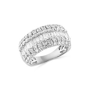 Bloomingdale's Diamond Baguette & Round Multirow Ring in 14K White Gold, 1.75 ct. t.w. - 100% Exclusive- 4752552