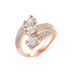 Bloomingdale's Diamond Round & Baguette Wrap Ring in 14K Rose Gold, 1.0 ct. t.w. - 100% Exclusive- 4752551